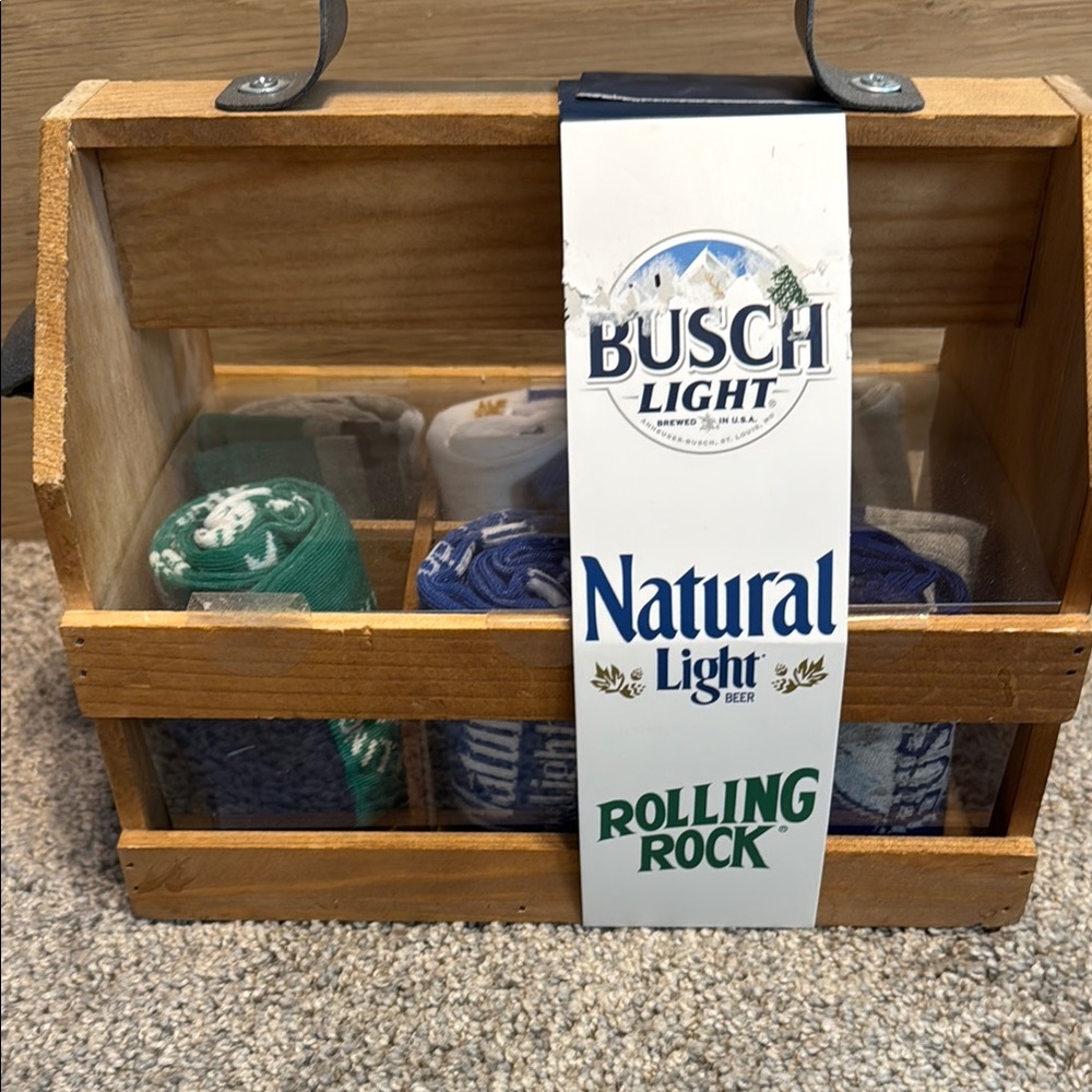 Beer Branded Wooden Caddy with Towels
